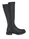 Leather Women's Boots with Zipper Black