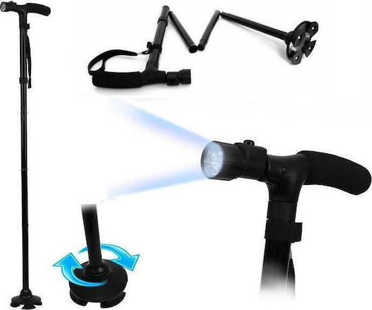 Foldable Ergonomic Walking Stick Magic Cane Flashlight