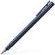 Faber-Castell Writing Pen Fine Blue made of Aluminum with Blue Ink