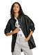 Damen Geprüft Schwarz Overshirt Oversized
