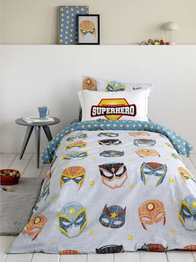Nima Superheroes Kids Cotton Pillowcase Set 52x52cm Gray