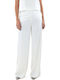 Women's High-waisted Fabric Trousers Straight Line Ecru