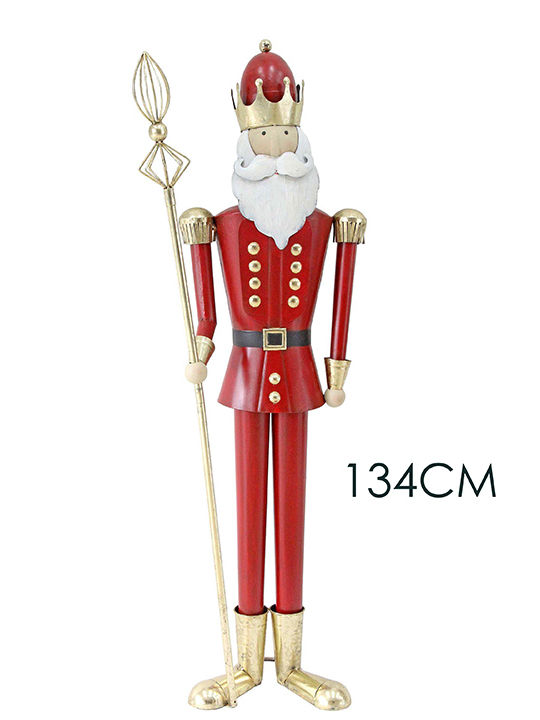 Zaros Nutcracker de Crăciun Roșu din Metal Înăl...