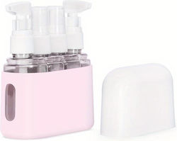 4-teiliges rosa Silikon-Transparent-Reiseset mit Flaschen 4-teiliges rosa Silikon-Transparent-Reiseset mit Flaschen