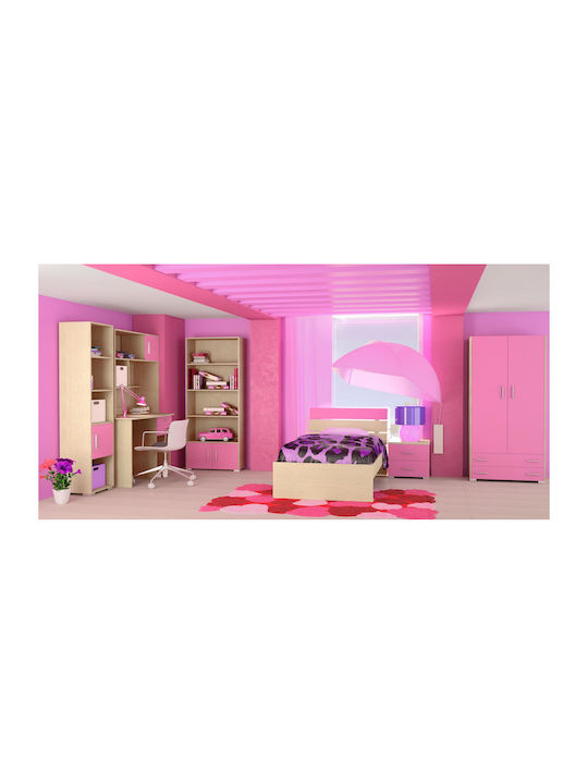 Set Dormitor Copii Nota Stejar-Roz 110x190