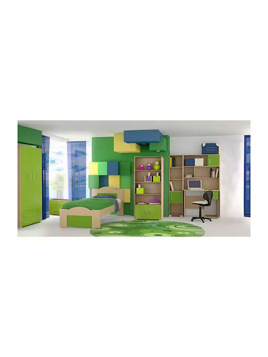 Wellen-Eiche-Limette Kinderzimmer-Set 110x190