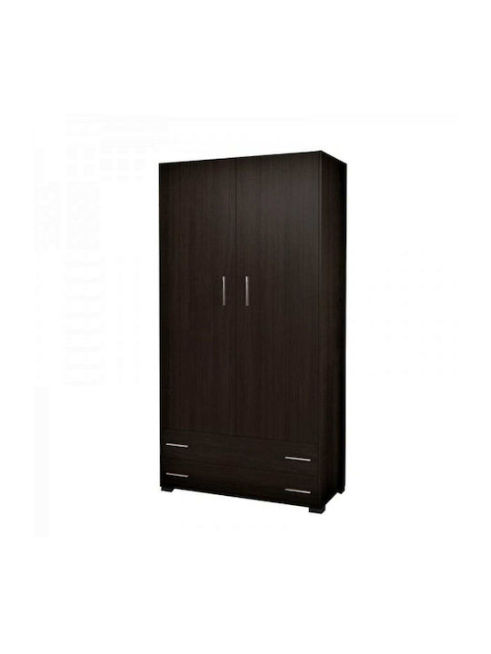 Ușă dublă Dulap cu 2 Sertare Maro 105x50x180cm