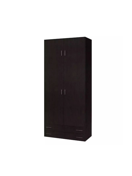 Two Door Wardrobe with 2 Drawers Brown 85x50x240cm