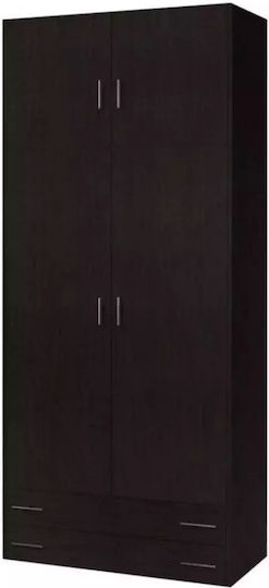 Zwei Türen Schrank mit 2 Schubladen Braun 105x50x240cm
