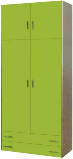 Ușă dublă Dulap cu 2 Sertare Verde 105x50x240cm