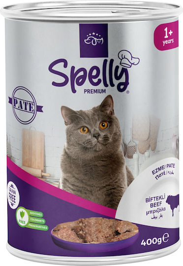 Spelly Nassfutter für Erwachsene Katzen in Dose mit Kalb 400gr