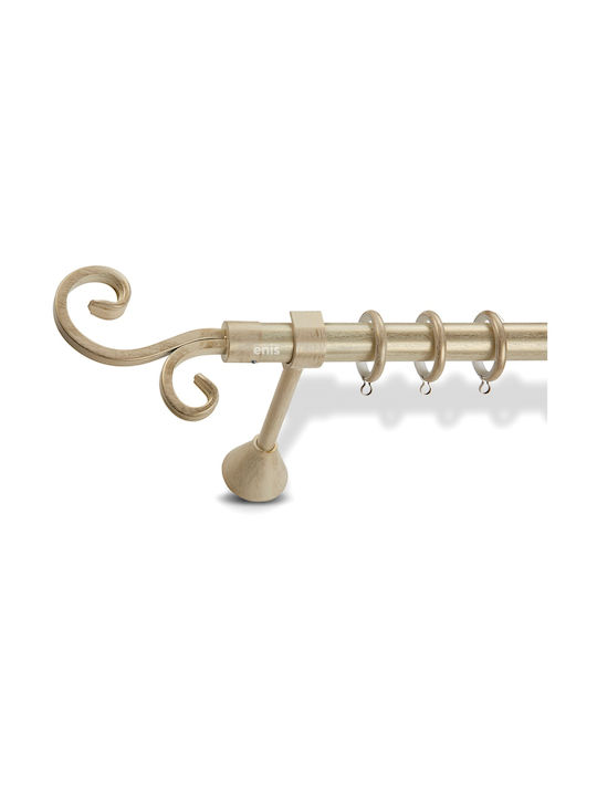 Enis by Domus Metallic Curtain Pole Daedalus Single Φ25mm 200cm Ecru
