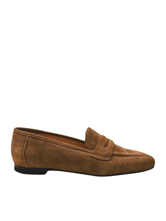 Mourtzi Leder Damen Mokassins in Beige Farbe