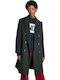 Beth Women's Gray Coat with Buttons