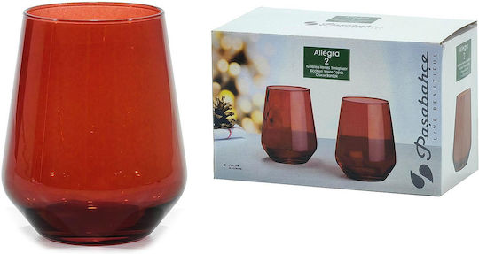 ArteLibre Σετ Ποτήρια Γυάλινα Κόκκινο 2τμχ