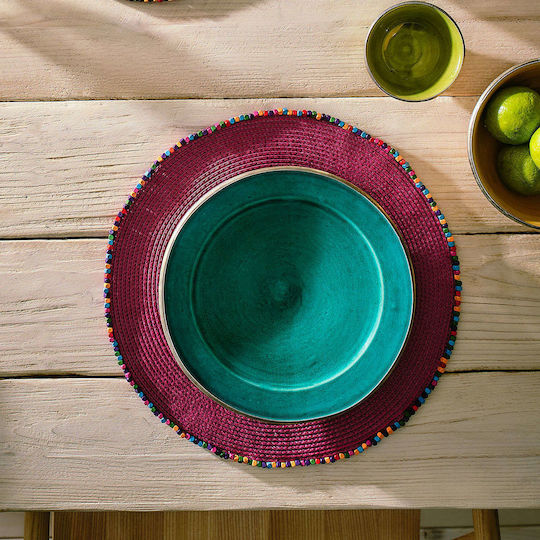 Gofis Home Round Fabric Placemat Purple 38cm Gofis Home Round Fabric Placemat Purple 38cm
