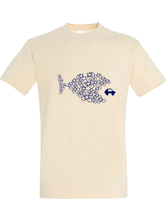 Bicycles Have The Power T-shirt Beige Baumwolle