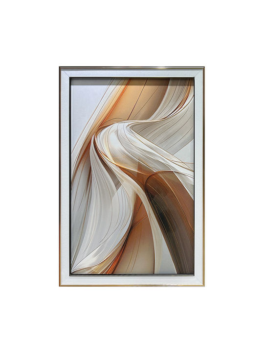 Painting with Gold Frame Wavy Glass Abstract Design 80x120cm 6/box 16-50023