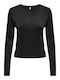 Damen Langarm Kurz Pullover Schwarz