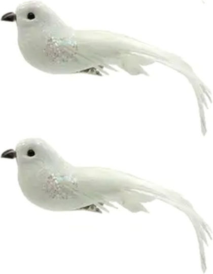 Due esse Christmas Figure Little bird White Length 4.5cm