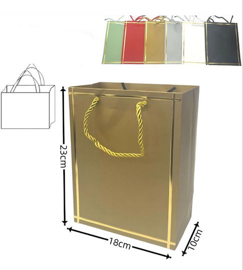 Paper Bag for Gift Gold 23x10x18cm.