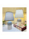 Keskor Ceramic Table Lamp for Socket E14 with Gray Shade and Base