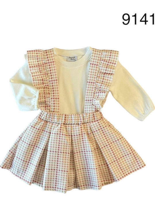 Kinder-Set mit Rock Winter 2Stück White, Checkered