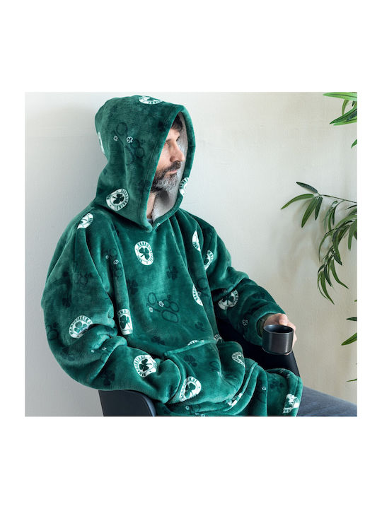 Palamaiki Huhu Κουβέρτα Fleece με Μανίκια 90x100εκ. Green
