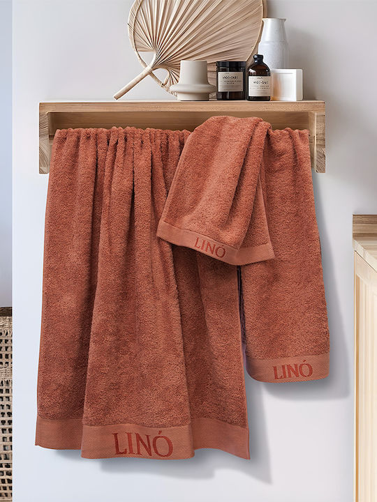 Lino Home Facecloth Brandy 50x100cm Terracotta ...