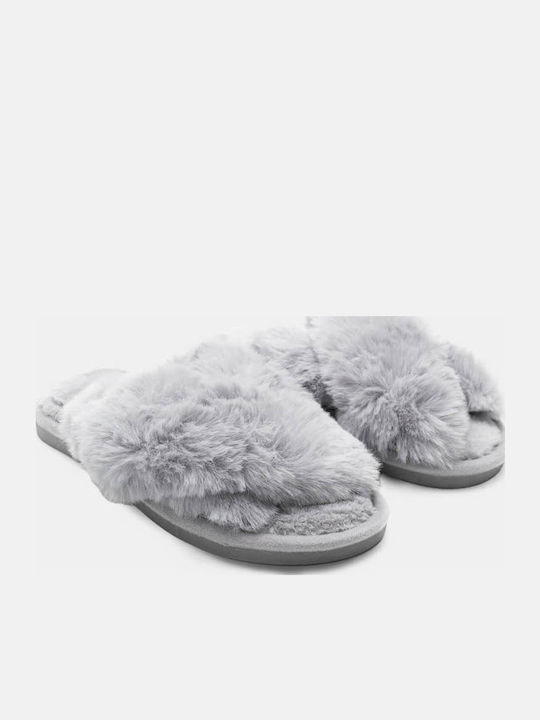 Luigi Winter Women's Slippers with Fur Gray