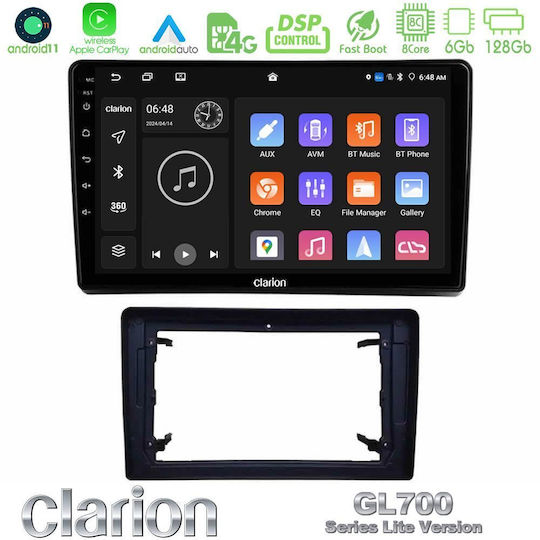Clarion Auto-Audiosystem für Jeep Kommandant / Großer Cherokee / Patriot Dodge Nitro 2022-2023 (Bluetooth/USB/WiFi/GPS/Apple-Carplay/Android-Auto) mit Touchscreen 10"