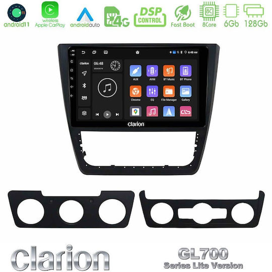 Clarion Car Audio System for Skoda Yeti 2022-2023 (Bluetooth/USB/WiFi/GPS/Apple-Carplay/Android-Auto) with Touch Screen 10"