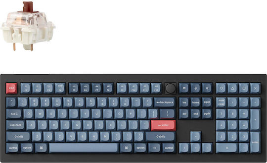 Keychron V6M-D3 Max QMK/VIA V6M-D3 Wireless Gaming Mechanical Keyboard with Gateron Jupiter Brown Switches and RGB Lighting English US Carbon Black