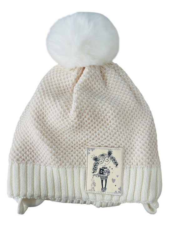 Kinder Mütze Gestrickt Weiß
