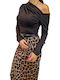 Damen Bluse Langärmelig black