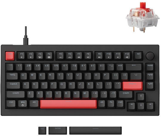 Keychron Lemokey X4-A1 QMK X4-A1 Gaming Mechanical Keyboard 75% with Keychron Red Switches and Illuminated Keys English US