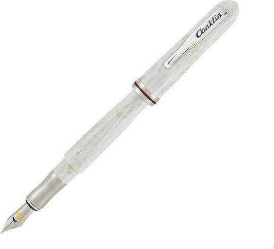 Conklin Πένα Γραφής Stub 1.1mm Λευκή με Μπλε Μελάνι