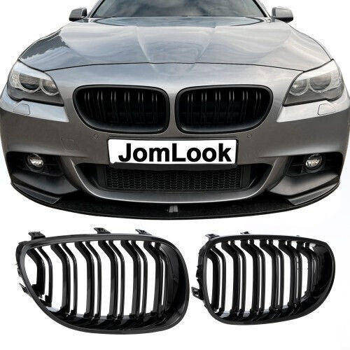 Prasco 242547 Mask Hearts BMW 5 E60 03-11 M4 Look Double Grille Glossy Black 2 Pieces