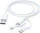 Hama Ladekabel 3-in-1 Micro-USB Adapter USB-C Lightning 1 m Weiß