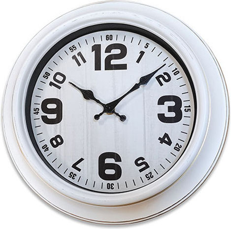 General Trade Wanduhr Kunststoff Weiß Ø40cm