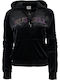 Through Hoody Cropped Women's Sweatshirt Jacket Black