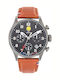 Patrouille De France Athos Men's Watch Chronograph Battery with Brown Leather Strap