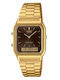 Casio Аналогов/Дигитален Мъжки Часовник 29.8mm На Батерия със Златна Метална Гривна