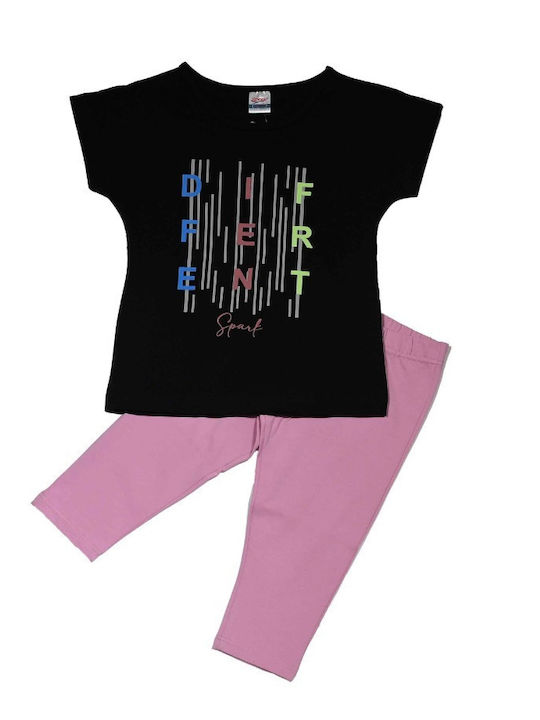 Spark Kids' Set with Leggings Summer 2pcs Black...