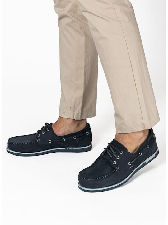 Δερμάτινα Ανδρικά Boat Shoes σε Μπλε Χρώμα