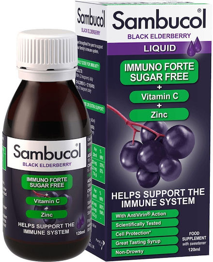 Olvos Science Sambucol Special Food Supplement for Immune System Support 120ml Elderberry