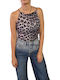 Damen Crop Top Tierdruck Gray
