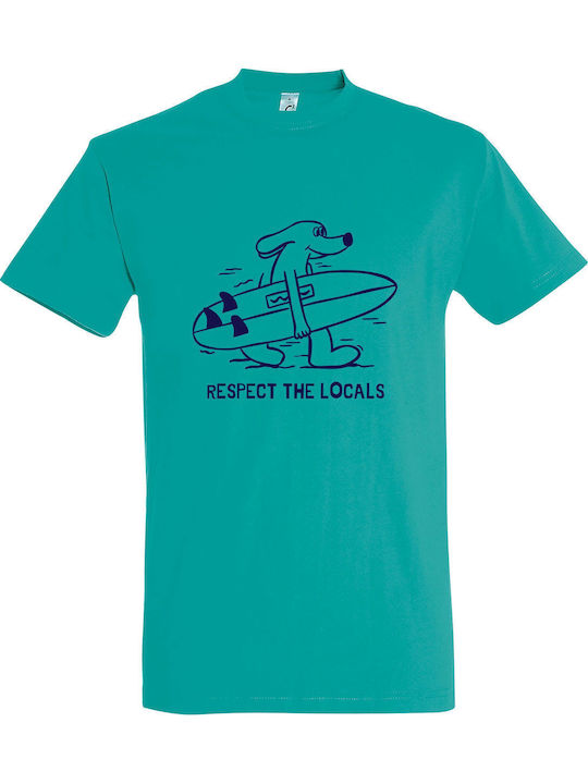 Respect The Locals, Surf, Tourists T-shirt Μπλε...