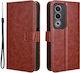 Θήκη Πτερύγιο Oppo A80 Crazy Horse Wallet Καφέ