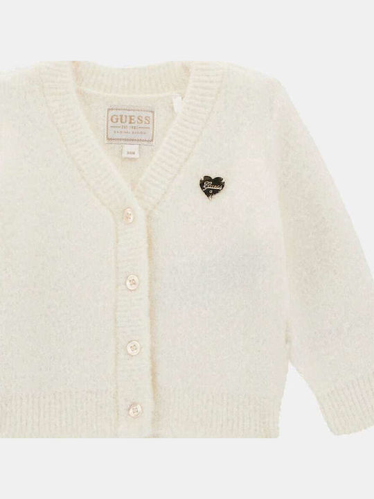 Kinderstrickjacke Pelz Ecru Cardigan